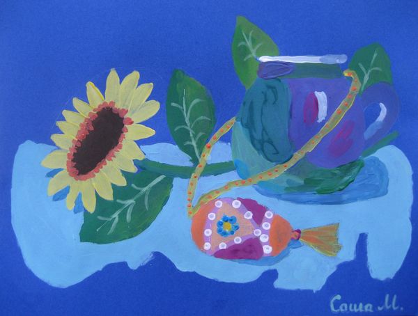 Art Studio PALETTE. Aleksandra Malisheva Picture.  Tempera Still Life Still Life 